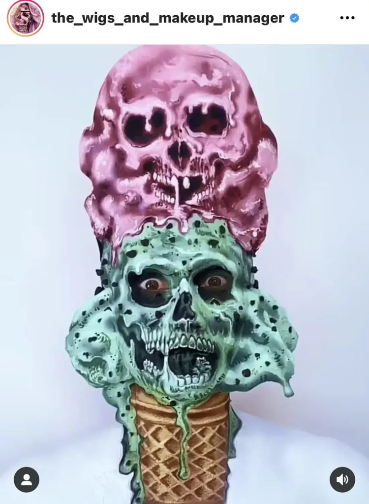 The Wigs and Makeup Manager using our Makeup Weapons Brushes ..again !!