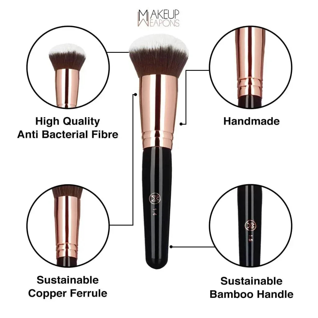 1.4 Dome Foundation Vegan Professional Makeup Brush - Makeup Weapons