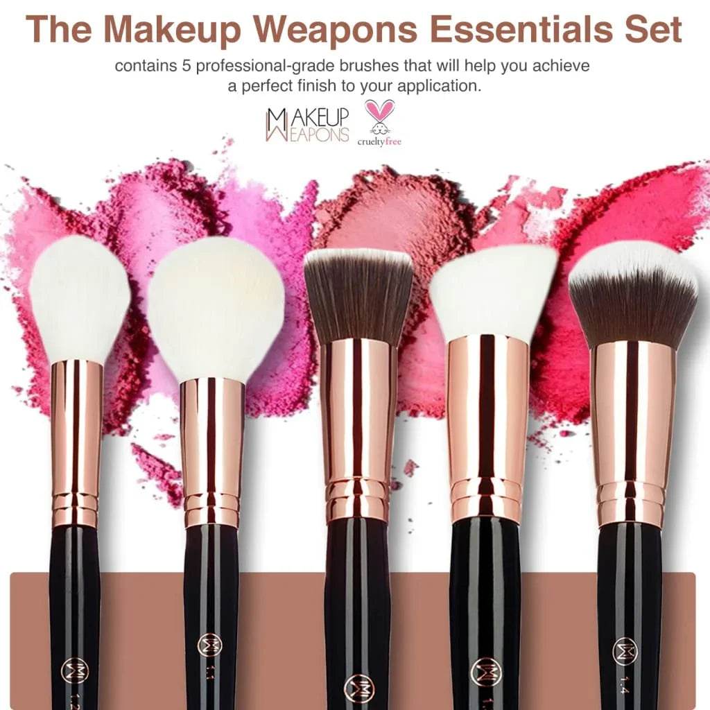 Professional Makeup Brushes Essential Base Set for Vegan Beauty - Makeup Weapons