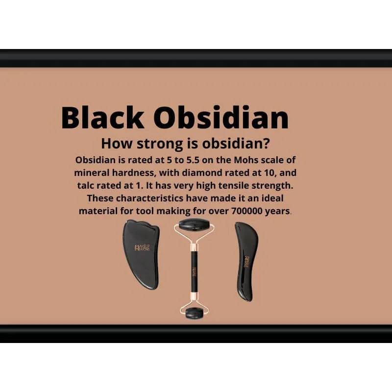 Black Obsidian Gua Sha Tool for Facial Rejuvenation - Makeup Weapons