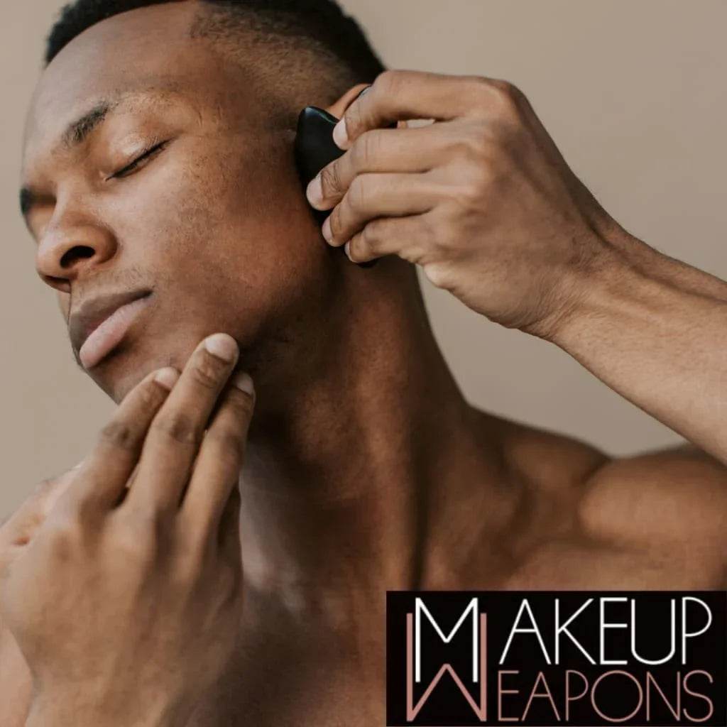 Black Obsidian Gua Sha Tool for Facial Rejuvenation - Makeup Weapons