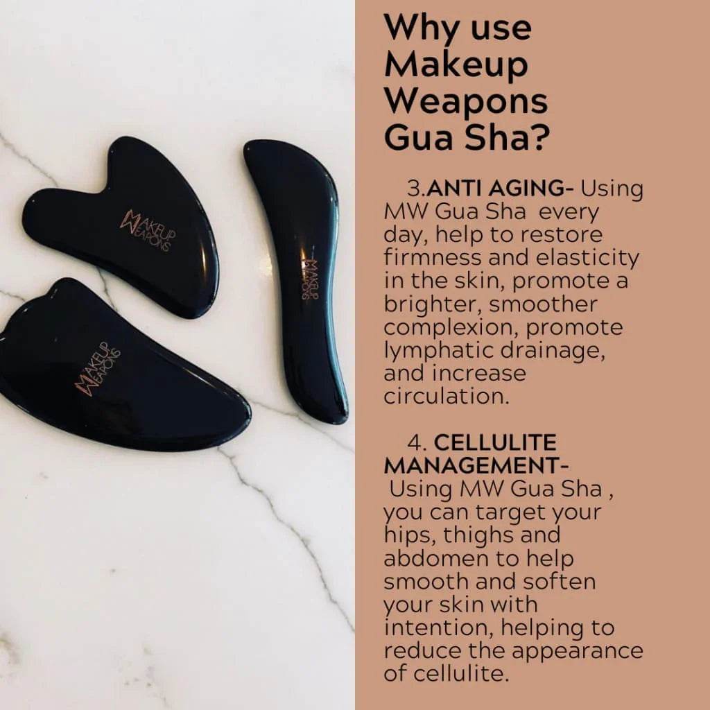 Black Obsidian Gua Sha Tool for Facial Rejuvenation - Makeup Weapons